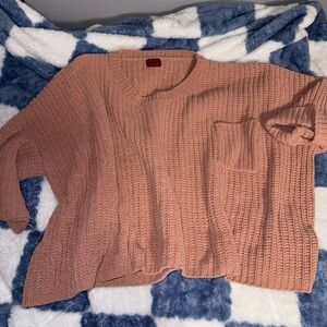 POL Pink Shrug with Chunky Knit and Relaxed Fit